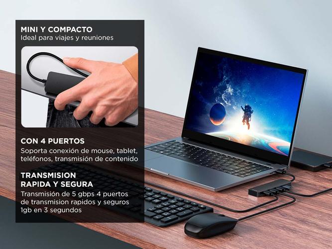 Hub USB Baseus Cablea 15cm 4 Puertos USB A 30 - 2