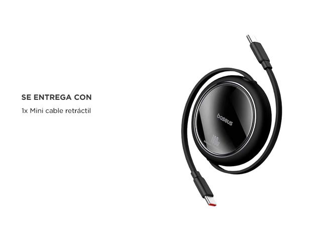 Mini Cable de Carga Retráctil Baseus Tipo-C 1M 100W - 4