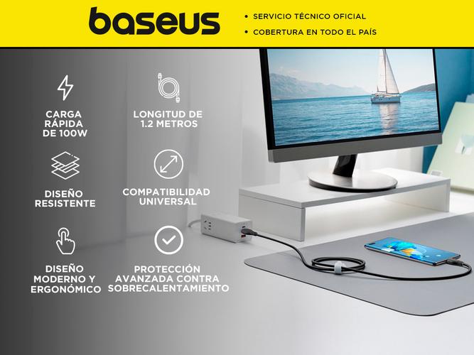 Cargador Baseus Pudding Series Cable USB a Tipo-C 100W 12m Carga Rápida - 1