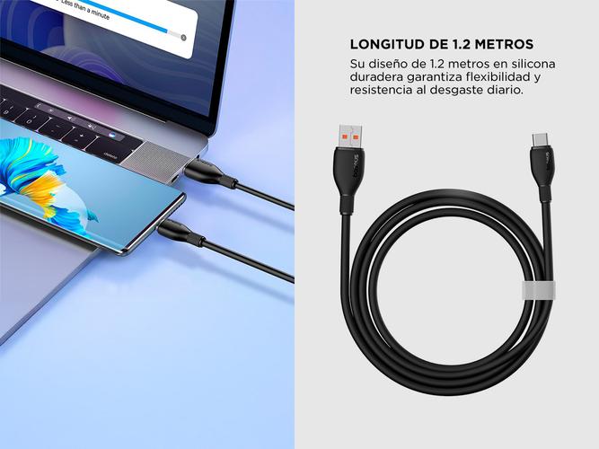 Cargador Baseus Pudding Series Cable USB a Tipo-C 100W 12m Carga Rápida - 2