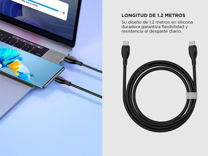 Cable de Carga Rápida Baseus Pudding Series Tipo-C a Tipo-C 100W 12m - 2