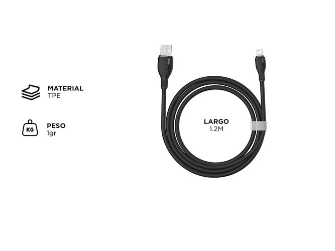 Cable de carga rápida Baseus Serie Pudding USB a iP 24A 12m - 3