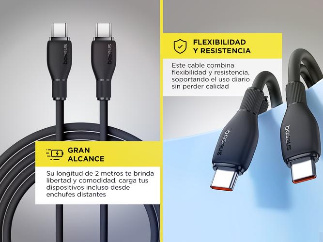 Cable Cargador Pudding Series Baseus 100w Usb-c a Usb-c 2m - 2