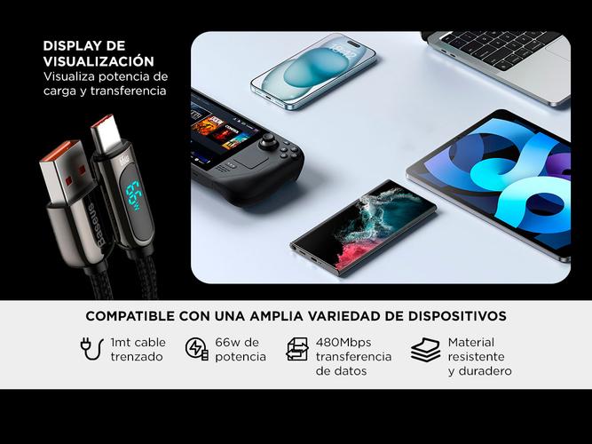Cable USB Type-C Baseus Carga Rápida Transferencia de Datos 1M - 2