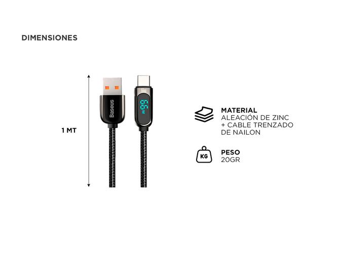 Cable USB Type-C Baseus Carga Rápida Transferencia de Datos 1M - 4