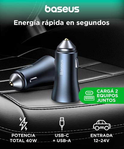 Cargador de Auto Baseus Golden Contactor Pro Dual USB-C 40W Chip Protección  - 1