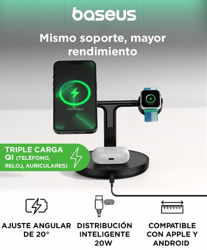 Cargador Magnético Baseus 3en1 Portátil 20W - 1