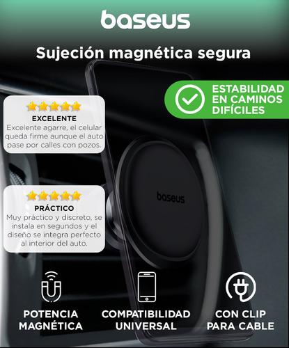 Soporte Celular Magnetico Baseus Auto Ventilacion Cable Clip - 1