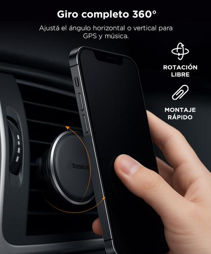 Soporte Celular Magnetico Baseus Auto Ventilacion Cable Clip - 2