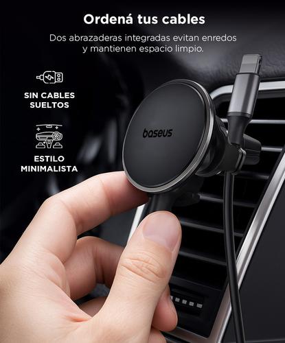 Soporte Celular Magnetico Baseus Auto Ventilacion Cable Clip - 3