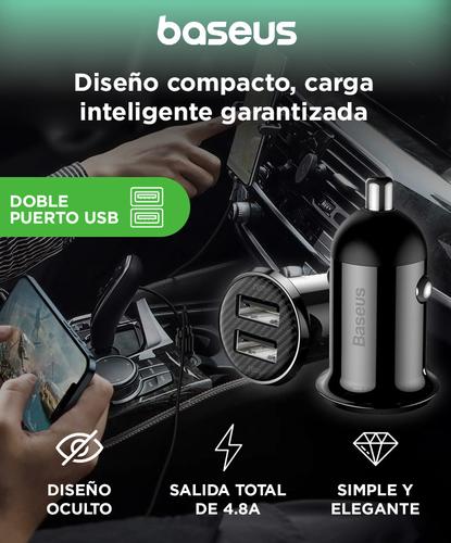 Cargador de Auto Baseus Grain Pro Dual USB 48A Universal Protección Sobrecarga - 1
