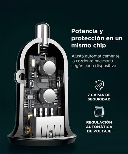 Cargador de Auto Baseus Grain Pro Dual USB 48A Universal Protección Sobrecarga - 2