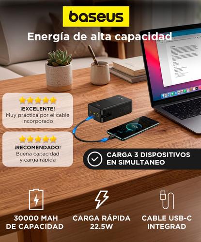  Power Bank Baseus EnerFill FC51 Bipow 2 Pro 30000mAh 225W Con Cable USB C Integrado Display Digital 3 Salidas - 1