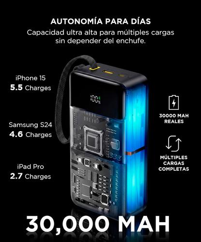  Power Bank Baseus EnerFill FC51 Bipow 2 Pro 30000mAh 225W Con Cable USB C Integrado Display Digital 3 Salidas - 2