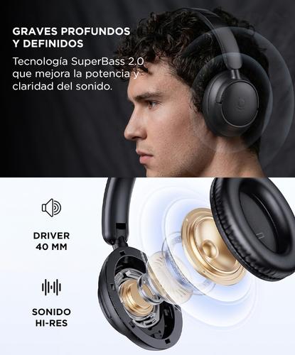 Auriculares Baseus BH1 NC Cancelación Ruido 80h De Batería - 3