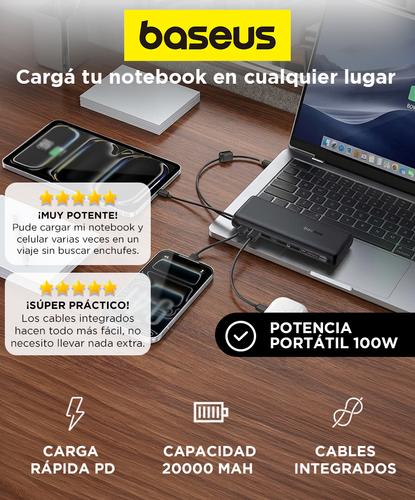 Power Bank Baseus 20000mAh 100W Carga Rápida Portátil  USB-C - 1