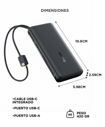 Power Bank Baseus 20000mAh 100W Carga Rápida Portátil  USB-C - 5
