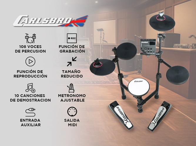 Bateria Electronica Carlsbro Club 100 R 5 Cuerpos Negra - 1