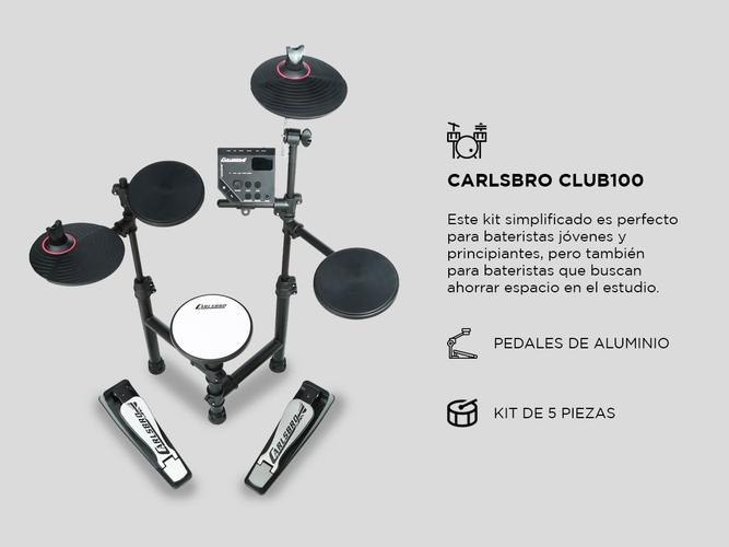 Bateria Electronica Carlsbro Club 100 R 5 Cuerpos Negra - 2