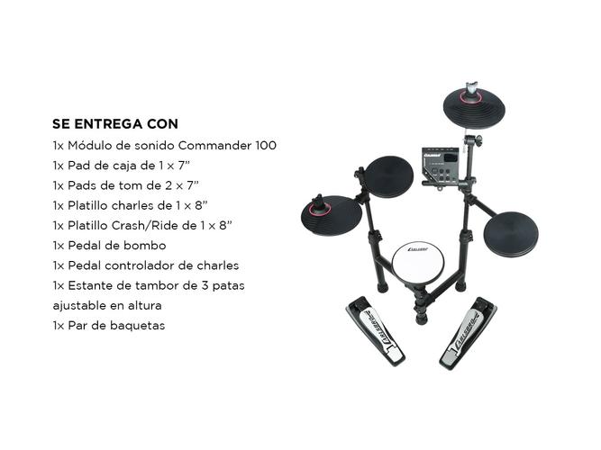 Bateria Electronica Carlsbro Club 100 R 5 Cuerpos Negra - 5