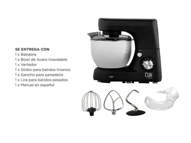 Batidora Planetaria Cuk By Gadnic B52 1200w Bowl Acero Inoxidable 5Lts 6 Velocidades - 6
