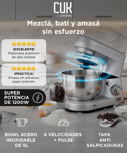 Batidora Planetaria Cuk By Gadnic B52 1200w Bowl Acero Inoxidable 5Lts 6 Velocidades - 1