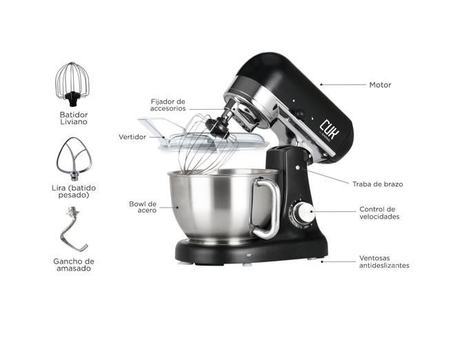 Batidora Planetaria Cuk By Gadnic B3050 1000w Bowl Acero Inoxidable 5lt 8 Velocidades - 4