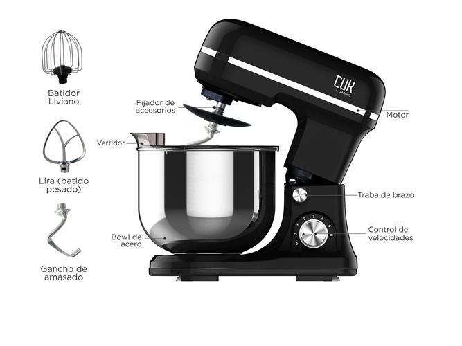 Batidora Planetaria Gadnic B1502 1000W 4.3L 6 Velocidades - 4