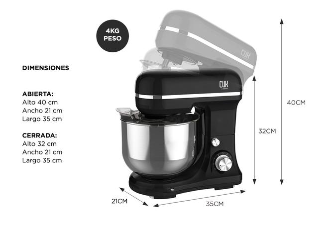 Batidora Planetaria Gadnic B1502 1000W 4.3L 6 Velocidades - 5