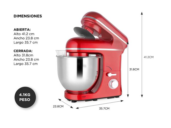 Batidora de Pie 1400w Gadnic 5.7L 10 Velocidades Con Accesorios  - 5