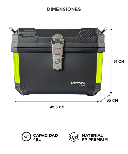 Baúl Trasero para Moto Vetra By Gadnic 45L Plástico Impermeable  con Cierre Llave  - 5