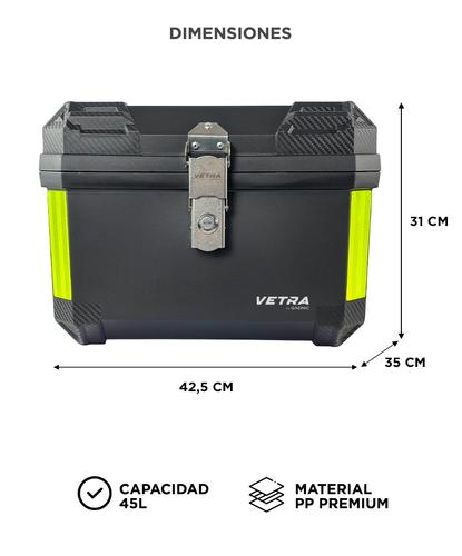 Baúl Trasero para Moto Vetra By Gadnic 45L Plástico Impermeable  con Cierre Llave  - 5