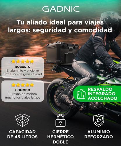 Baúl Para Motos Vetra by Gadnic 45 Litros Impermeable Con Respaldo - 1