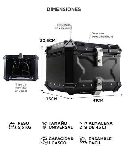 Baúl Para Motos Vetra by Gadnic 45 Litros Impermeable Con Respaldo - 5