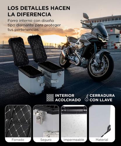 Kit 2 Baules Laterales Vetra by Gadnic 38L Aluminio Universal - 3