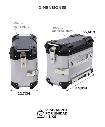 Kit 2 Baules Laterales Vetra by Gadnic 38L Aluminio Universal - 5