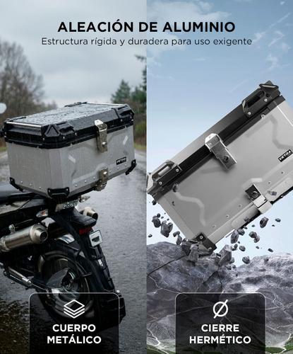 Baúl Top Case 65L Para Moto Vetra By Gadnic Trasero Aluminio  Porta Casco  - 3