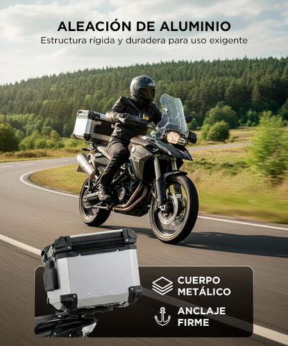 Baúl Trasero Para Moto Vetra By Gadnic 65L Aluminio  Porta Casco  - 3
