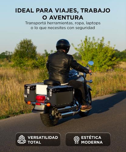 Kit x2 Baules Laterales Para Moto Vetra By Gadnic 38L Aluminio Equipaje Touring Universal - 4