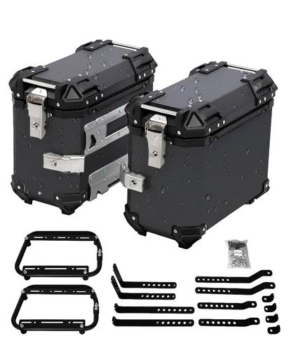 Kit x2 Baules Laterales Para Moto Vetra By Gadnic 38L Aluminio Equipaje Touring Universal - 6