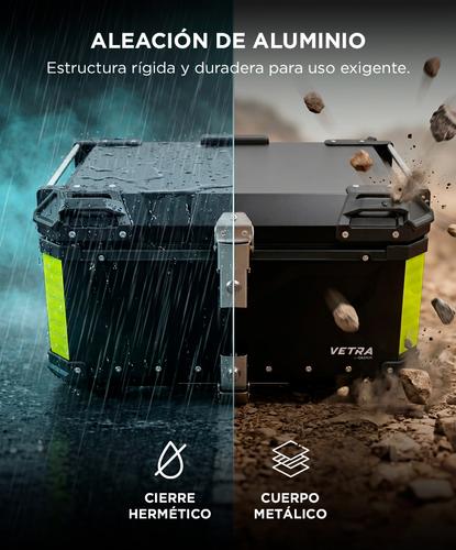 Baulera Moto 65L Vetra by Gadnic Aluminio Porta Casco - 3