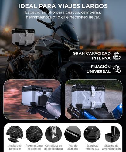 Baúl Para Moto Gadnic Aluminio 45 Litros Baulera Porta Casco Impermeable Cierre Con Llave - 3