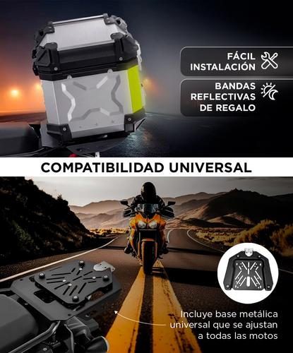 Baúl Para Moto Gadnic Aluminio 45 Litros Baulera Porta Casco Impermeable Cierre Con Llave - 4