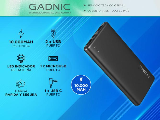 Power Banks Gadnic 10000 mAh Cargador Portable - 1