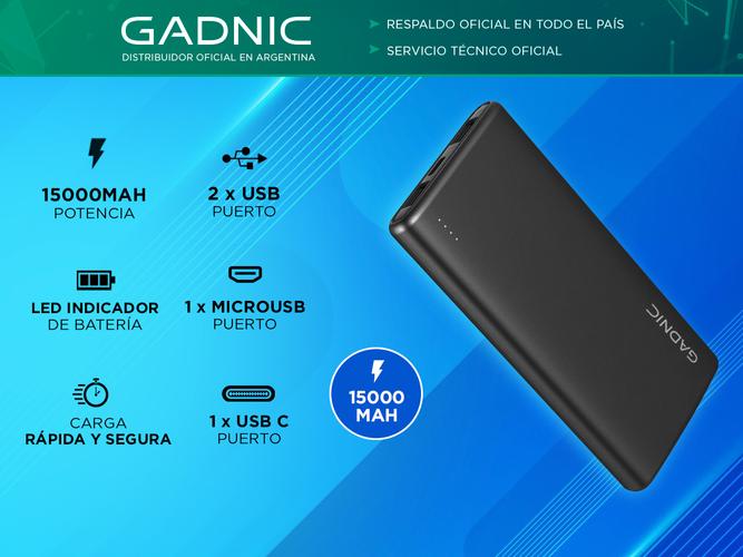 Power Banks Gadnic 15000 mAh Cargador Portable - 1