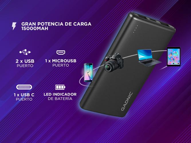 Power Banks Gadnic 15000 mAh Cargador Portable - 4