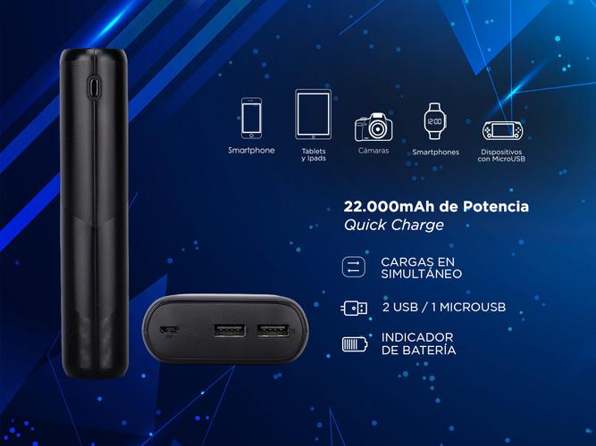 Cargador Portátil Gadnic Energy Power 22000 mAh 2 USB Carga Rápida - 4