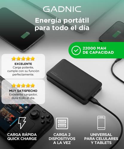 Cargador Portátil Gadnic Energy Power 22000 mAh 2 USB Carga Rápida Outlet - 1