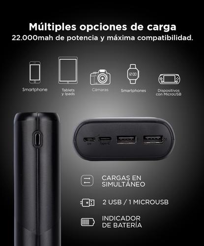 Cargador Portátil Gadnic Energy Power 22000 mAh 2 USB Carga Rápida Outlet - 2