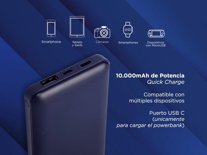 Cargador Portátil Gadnic BC-26 10000 mAh Carga Rápida USB C Indicador Batería - 4